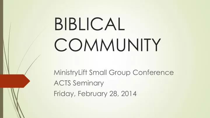 biblical community