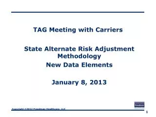 TAG Meeting with Carriers