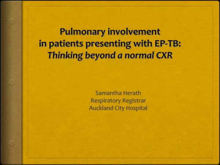 pulmonary involvement in patients presenting with ep tb thinking beyond a normal cxr