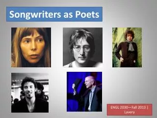 Songwriters as Poets