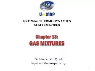 ERT 206/4 THERMODYNAMICS SEM 1 (2012/2013)