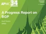 A Progress Report on BGP - slide 1