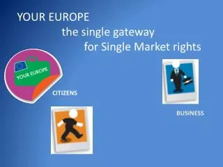 YOUR EUROPE 		the single gateway 			for Single Market rights