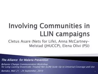 Involving Communities in LLIN campaigns