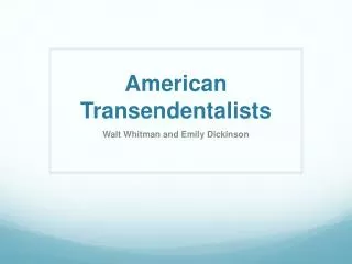 American Transendentalists