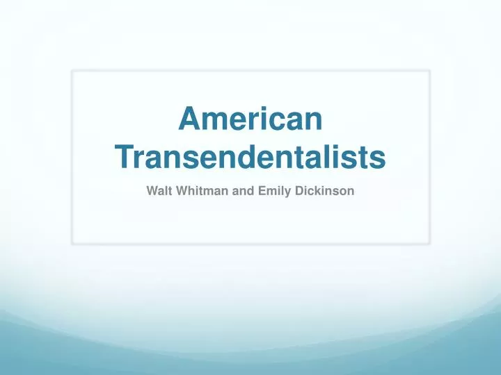 american transendentalists