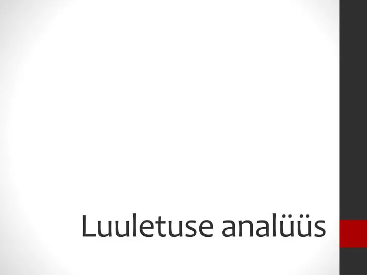 luuletuse anal s