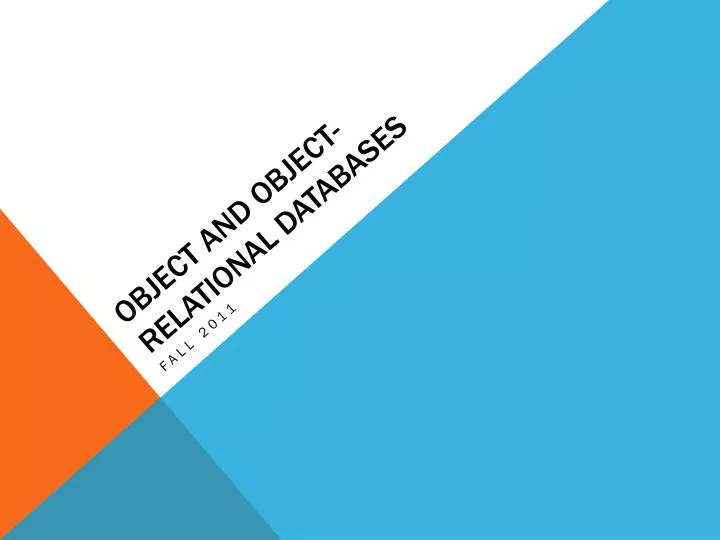 object and o bject relational databases