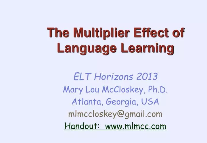 the multiplier effect of language learning