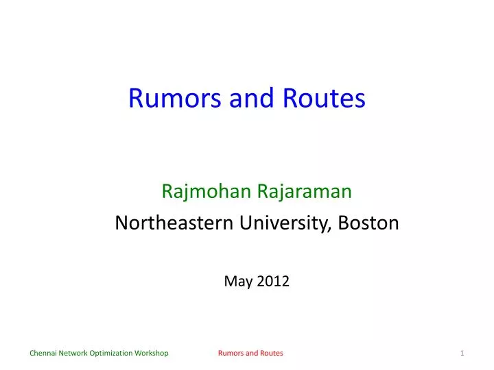 rumors and routes