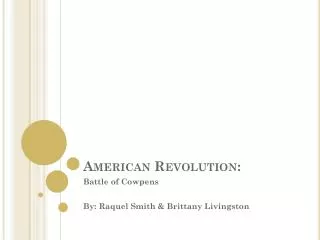 American Revolution: