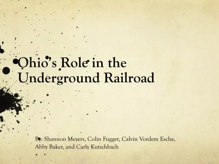 ohio s role in the underground railroad