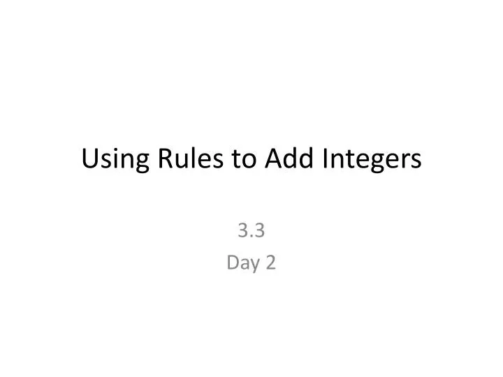 using rules to add integers