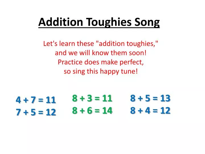 addition toughies song
