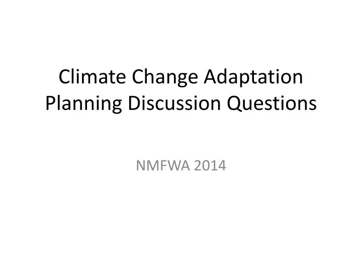 climate change adaptation planning discussion questions