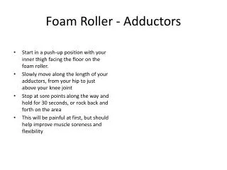Foam Roller - Adductor s