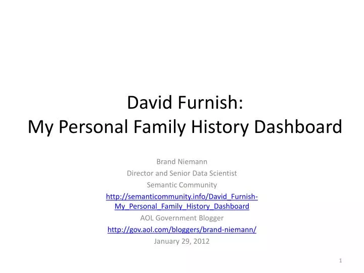 david furnish my personal family history dashboard