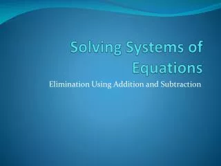 solving systems of equations