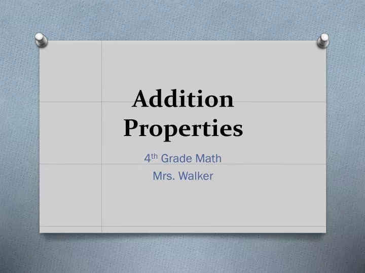 addition properties