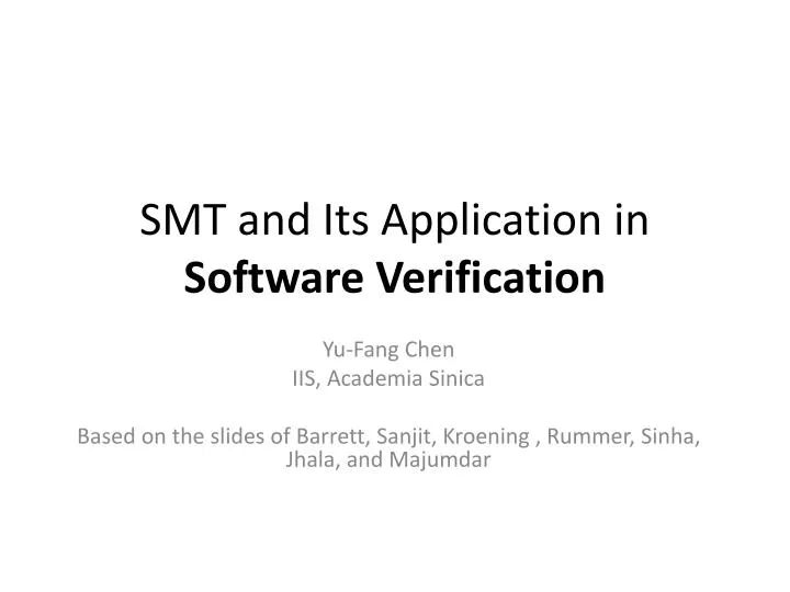 smt and its application in software verification