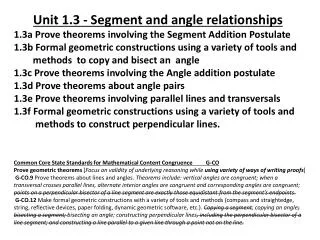 Common Core State Standards for Mathematical Content Congruence G-CO