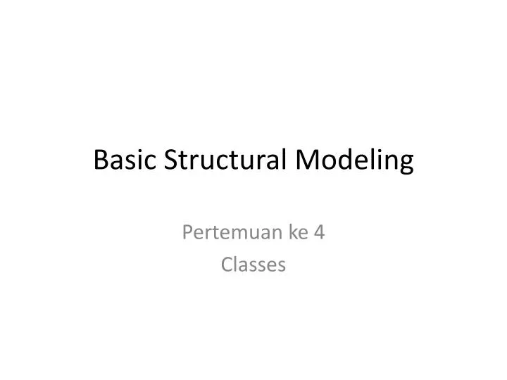 basic structural modeling