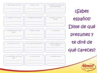 sabes espa ol dime de qu presumes y te dir de qu careces