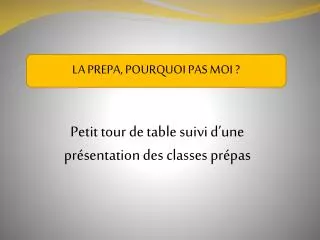 petit tour de table suivi d une pr sentation des classes pr pas