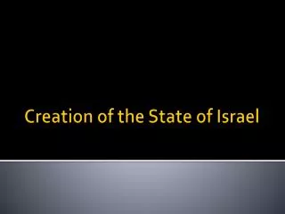 Creation of the State of Israel