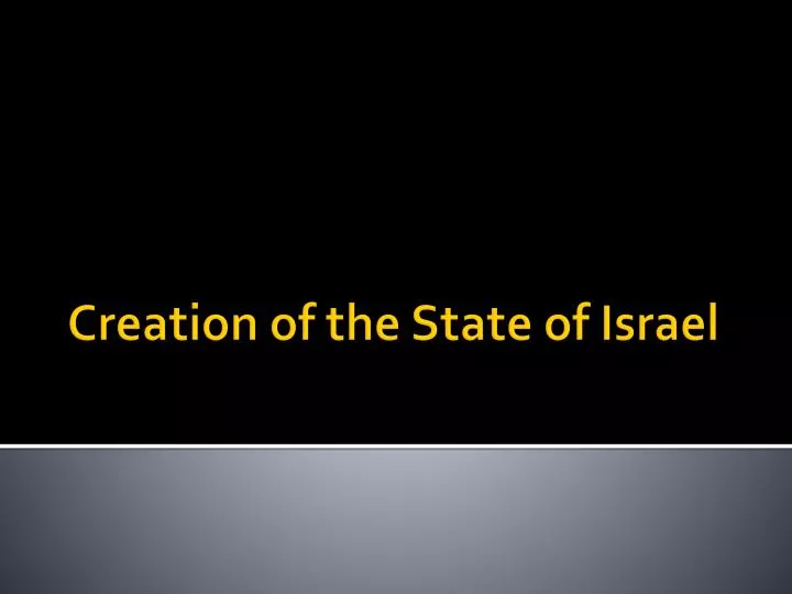 creation of the state of israel