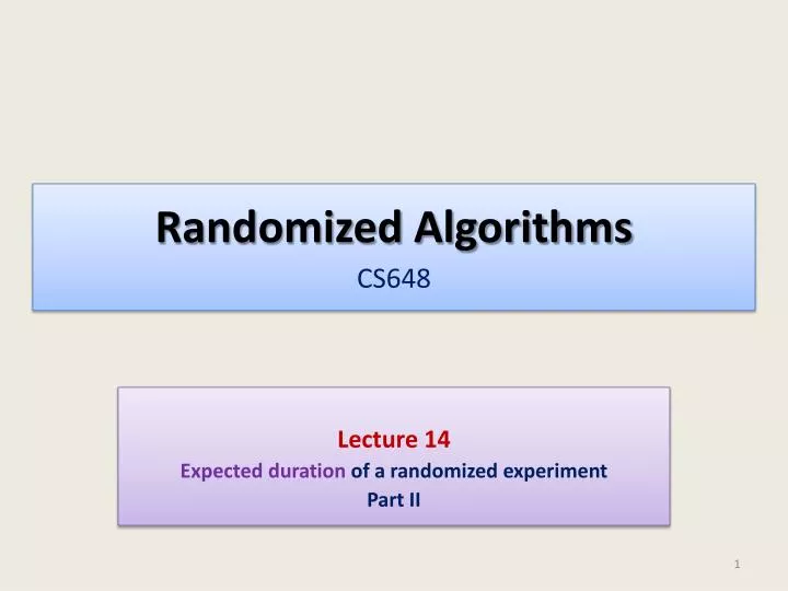randomized algorithms cs648