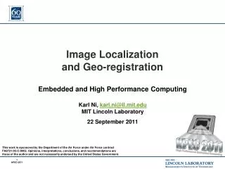 Image Localization and Geo-registration