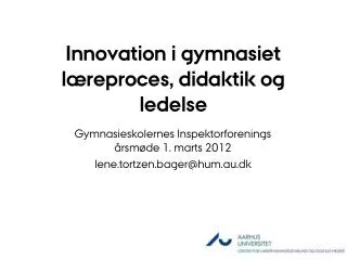 innovation i gymnasiet l reproces didaktik og ledelse
