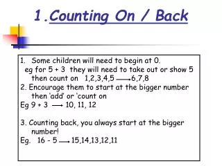 Counting On / Back