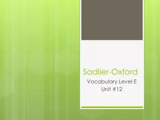 Sadlier -Oxford