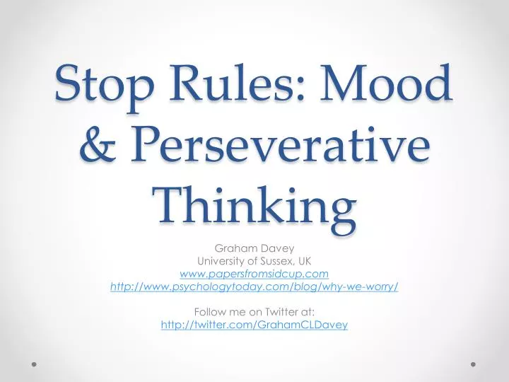 stop rules mood perseverative thinking