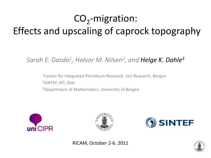 co 2 migration effects and upscaling of caprock topography
