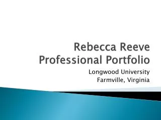 Rebecca Reeve Professional Portfolio
