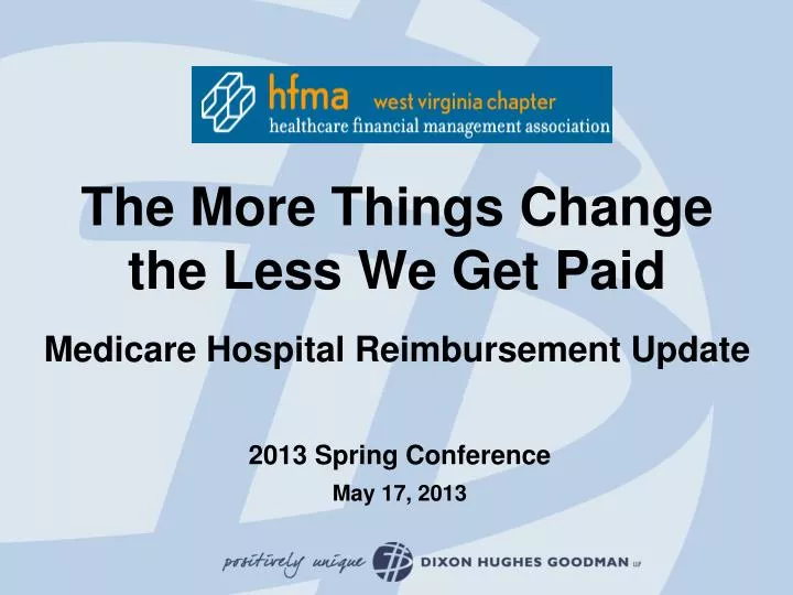 the more things change the less we get paid medicare hospital reimbursement update