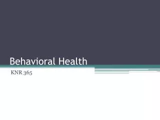 behavioral health
