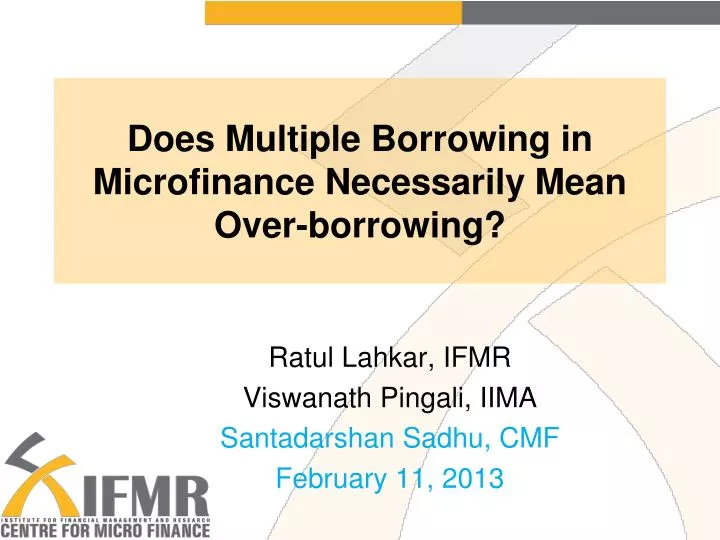 does multiple borrowing in microfinance necessarily mean over borrowing
