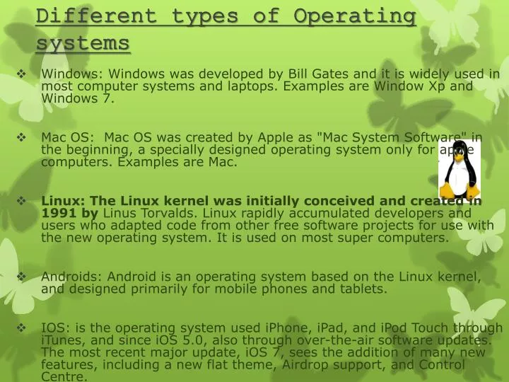 different types of operating systems