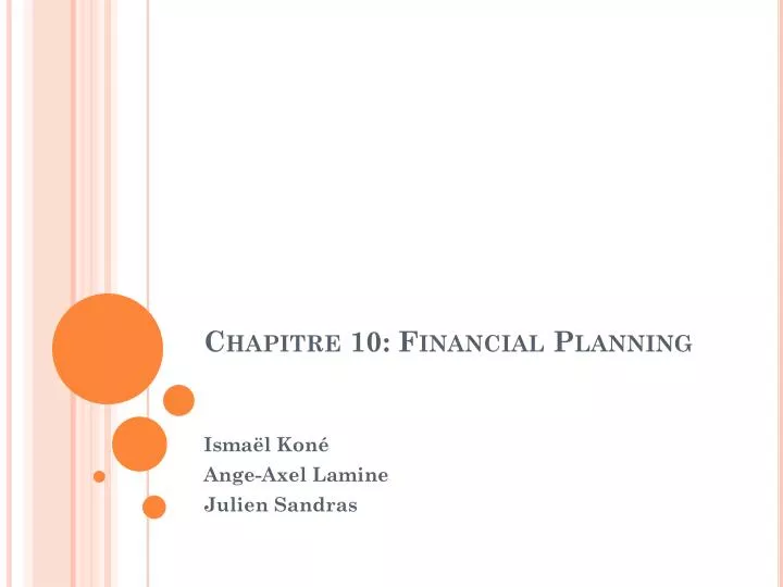 chapitre 10 financial planning