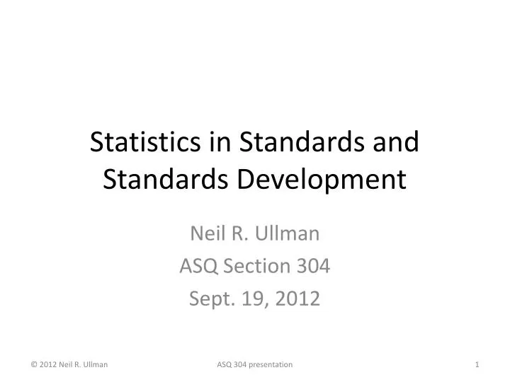 statistics in standards and standards development