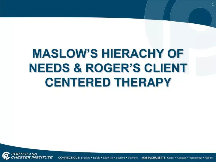maslow s hierachy of needs roger s client centered therapy