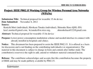 Project: IEEE P802.15 Working Group for Wireless Personal Area Networks (WPANs)