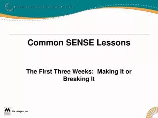 Common SENSE Lessons