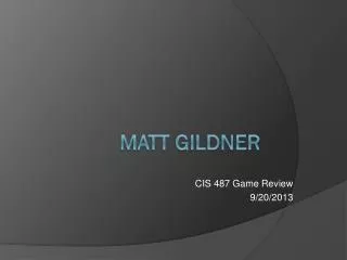 Matt Gildner