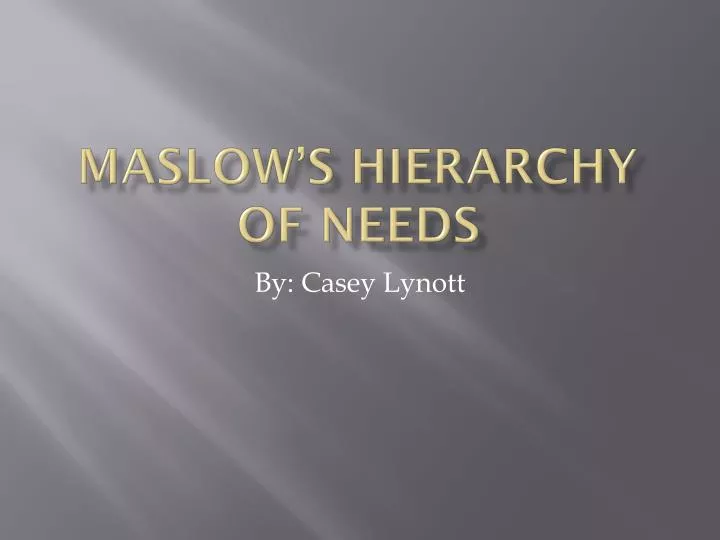 maslow s hierarchy of needs
