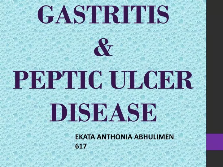 gastritis peptic ulcer disease